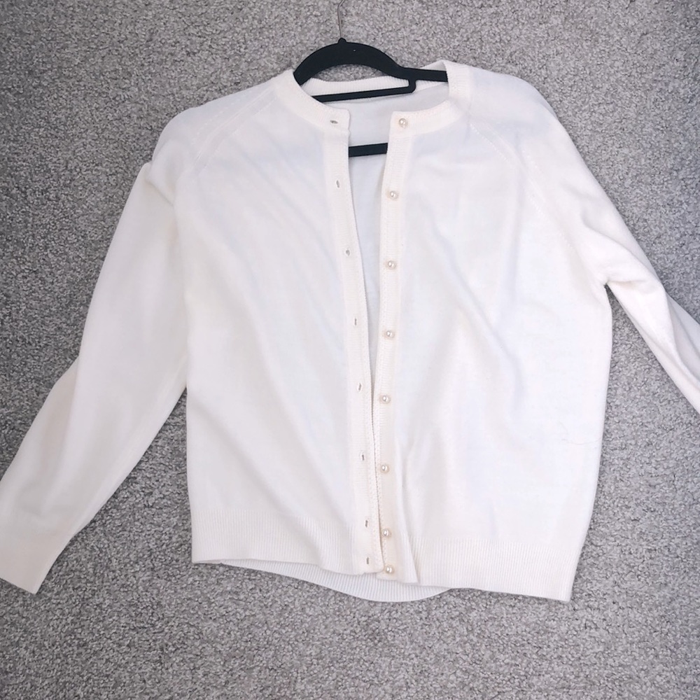 Soft cream cardigan with pearl buttons